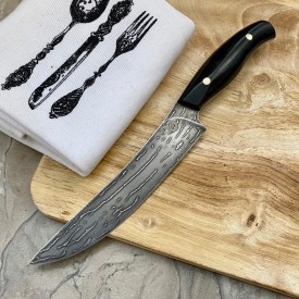 Kitchen damask knife Vegetable - fultang, micarta / handicrafts /