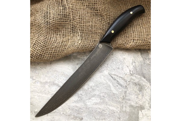 Kitchen knife made of cast bulat K002 (hornbeam)