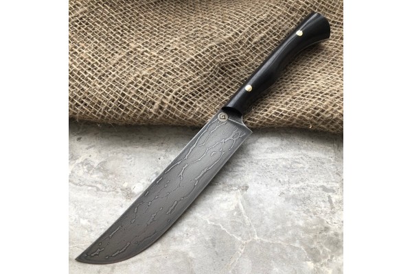 Kitchen knife made of cast bulat K004 "Pchak" (hornbeam)