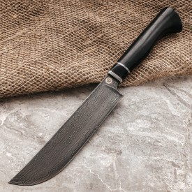 Kitchen knife made of cast bulat K004 "Pchak" (hornbeam)