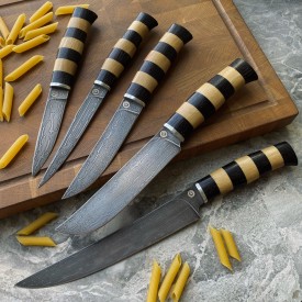 Kitchen knives set №2 (4 pcs) of Wootz Damascus steel