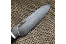 Булатный кухонный нож Сантоку Малый (стабилизированный граб)