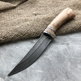 Carving knife made of cast bulat R002 (typeset bark)