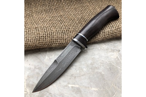 Carving knife made of cast bulat R003 (hornbeam)