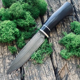 Carving knife made of cast bulat R005