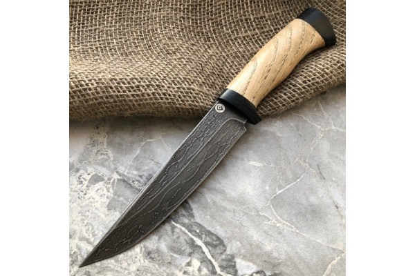 Carving knife made of cast bulat R008 (chestnut)