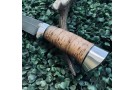 Carving knife made of cast bulat R009 (typeset bark)