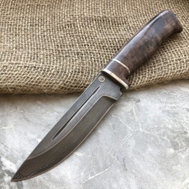 Carving knife made of cast bulat R010