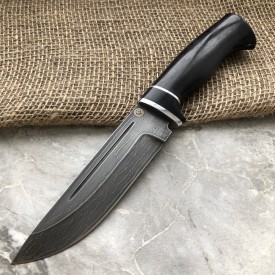 Carving knife made of cast bulat R010