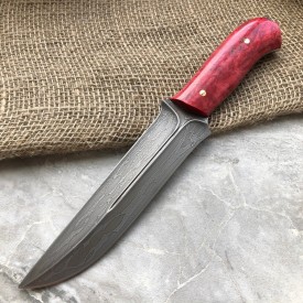 Carving knife made of cast bulat R014 (carelian birch)