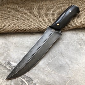Carving knife made of cast bulat R014 (hornbeam)