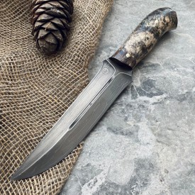 Carving knife made of cast bulat R014 