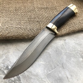 Carving knife made of cast bulat R015