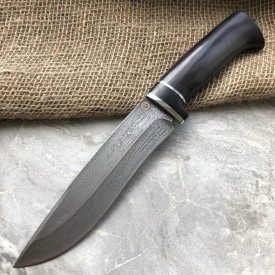 Carving knife made of cast bulat R015 (hornbeam)