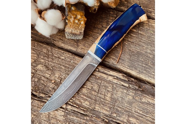 Damascus knife "Stepchak" - Large (hybrid)