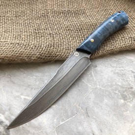 Carving knife made of cast bulat R008-M (carelian birch)