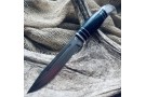 Нож туристический из литого булата T002(нр-40)v1 наборная кожа,тыльник